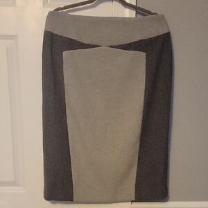 Per Se Two-Tone Gray Pencil Skirt